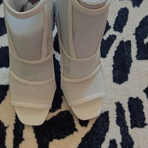 Jessica Simpson White Mesh Heeled Boots summer style